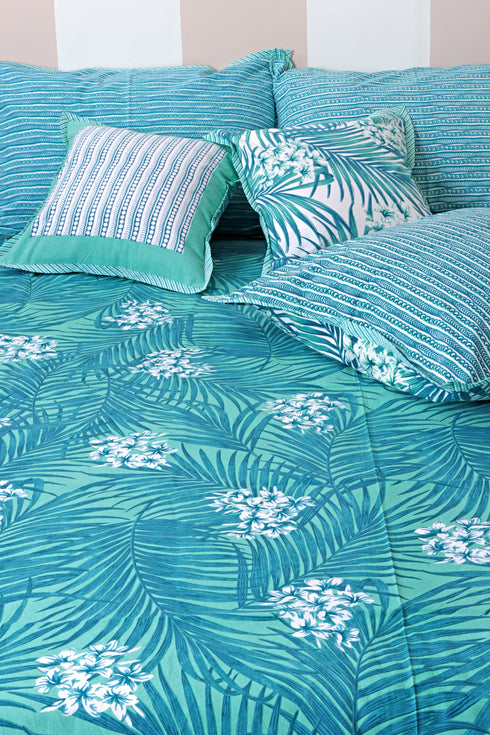 20s Cotton Cushion Cover In Foliage Print